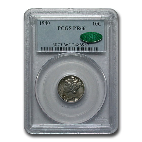 1940 Mercury Dime PR-66 PCGS CAC 1940 Mercury Dime PR-66 PCGS CAC