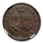 1940 Newfoundland 1 Cent AU-55 NGC (Brown)