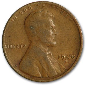 1940-S Lincoln Cent Fine+ 1940-S Lincoln Cent Fine+