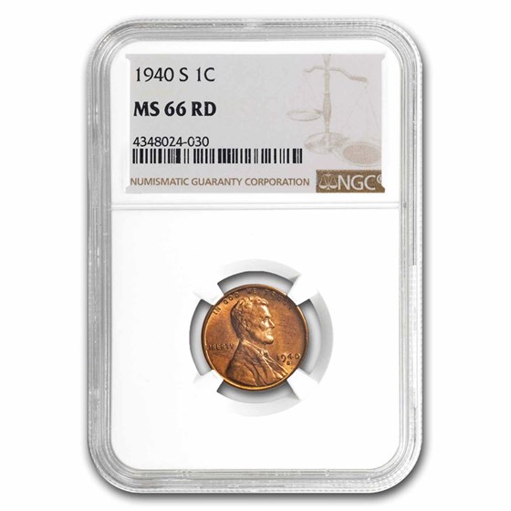 1940-S Lincoln Cent MS-66 NGC (Red) 1940-S Lincoln Cent MS-66 NGC (Red)
