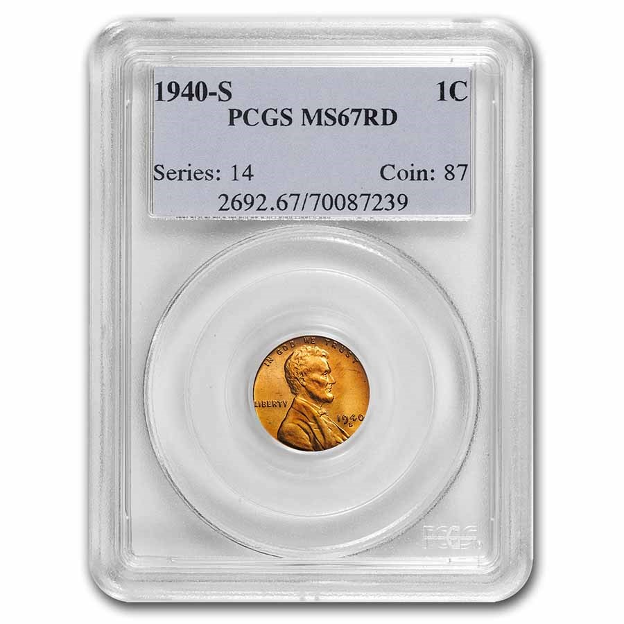 1940-S Lincoln Cent MS-67 PCGS (Red)