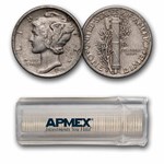 1940-S Mercury Dime 50-Coin Roll Avg Circ