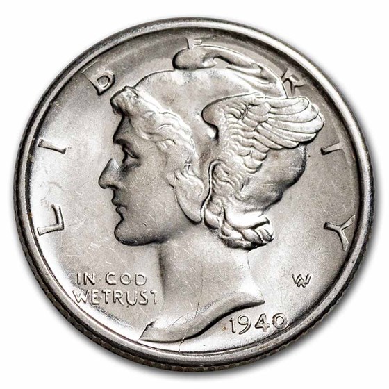 1940-S Mercury Dime AU 1940-S Mercury Dime AU