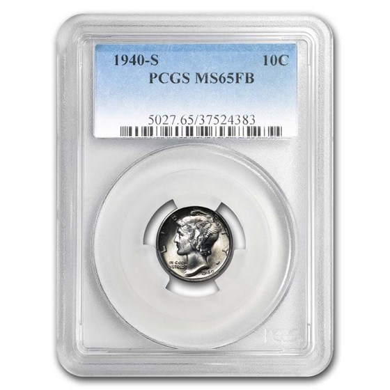 1940-S Mercury Dime MS-65 PCGS (FB) 1940-S Mercury Dime MS-65 PCGS (FB)