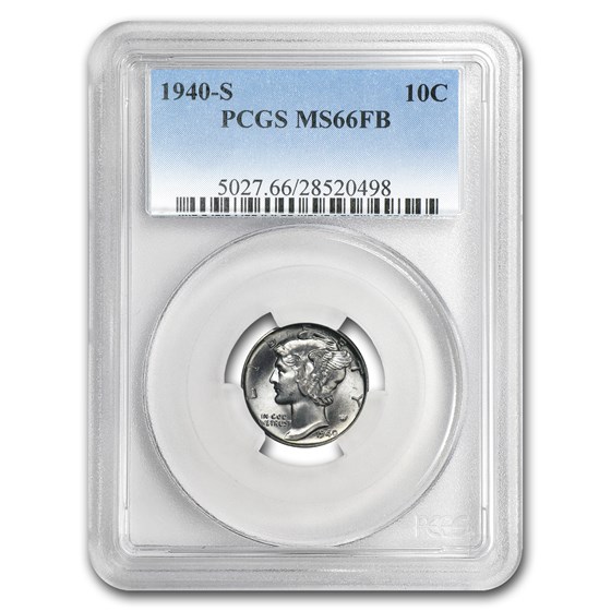 1940-S Mercury Dime MS-66 PCGS (FB) 1940-S Mercury Dime MS-66 PCGS (FB)