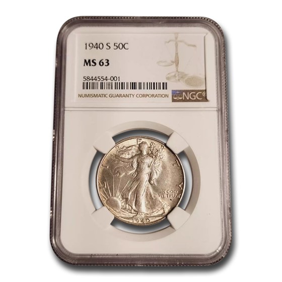 1940-S Walking Liberty Half Dollar MS-63 NGC 1940-S Walking Liberty Half Dollar MS-63 NGC