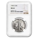 1940-S Walking Liberty Half Dollar MS-64 NGC