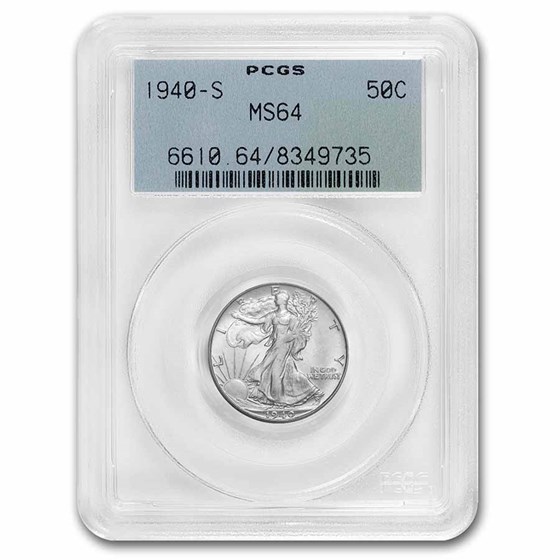 1940-S Walking Liberty Half Dollar MS-64 PCGS 1940-S Walking Liberty Half Dollar MS-64 PCGS