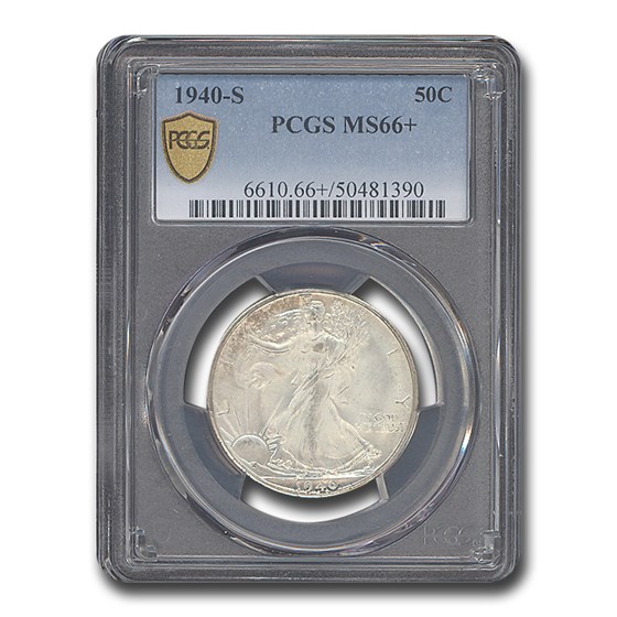 1940-S Walking Liberty Half Dollar MS-66+ PCGS 1940-S Walking Liberty Half Dollar MS-66+ PCGS