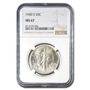 1940-S Walking Liberty Half Dollar MS-67 NGC