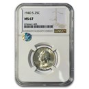 1940-S Washington Quarter MS-67 NGC