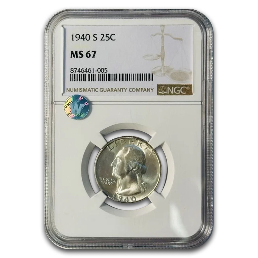 1940-S Washington Quarter MS-67 NGC