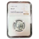 1940-S Washington Quarter MS-67 NGC