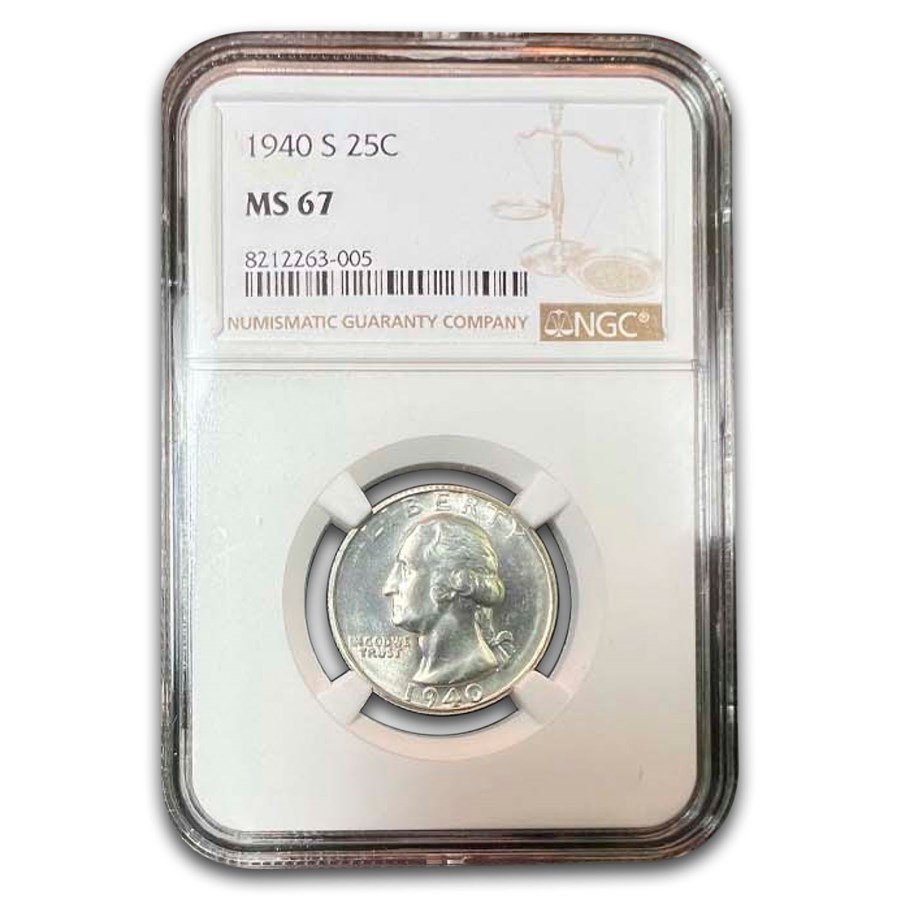 1940-S Washington Quarter MS-67 NGC