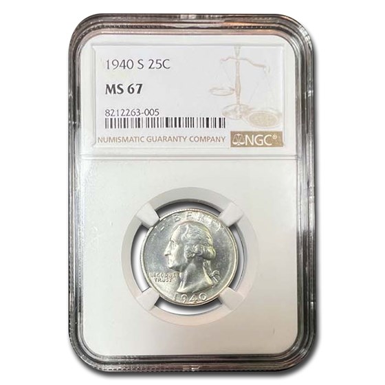 1940-S Washington Quarter MS-67 NGC 1940-S Washington Quarter MS-67 NGC