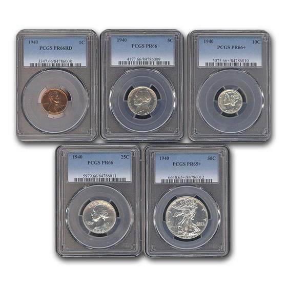 1940 U.S. Proof Set PR-65+/66+ PCGS 1940 U.S. Proof Set PR-65+/66+ PCGS