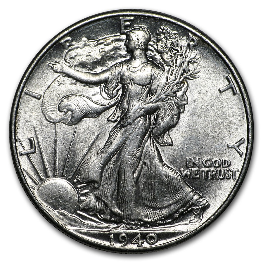 1940 Walking Liberty Half Dollar AU