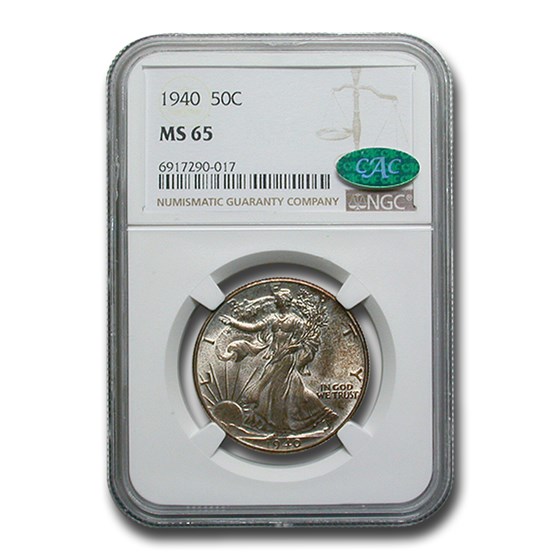 1940 Walking Liberty Half Dollar MS-65 NGC CAC 1940 Walking Liberty Half Dollar MS-65 NGC CAC