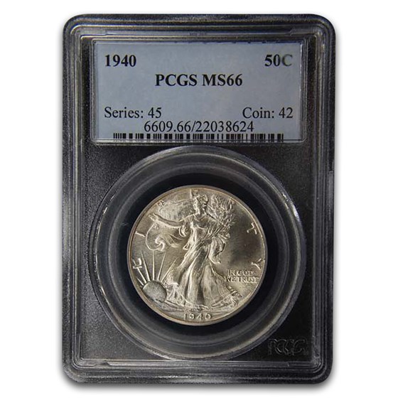 1940 Walking Liberty Half Dollar MS-66 PCGS 1940 Walking Liberty Half Dollar MS-66 PCGS