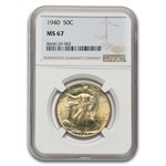 1940 Walking Liberty Half Dollar MS-67 NGC