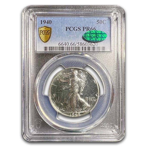 1940 Walking Liberty Half Dollar PR-66 PCGS CAC 1940 Walking Liberty Half Dollar PR-66 PCGS CAC