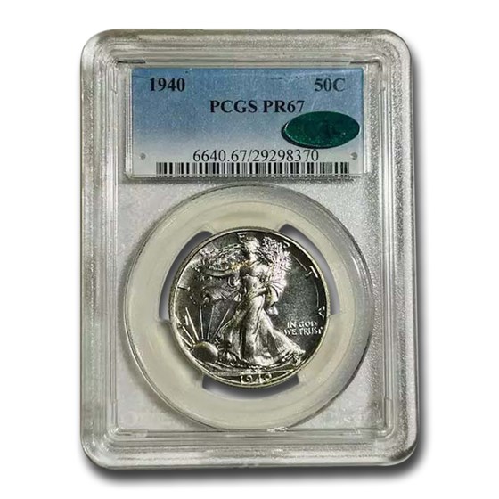 1940 Walking Liberty Half Dollar PR-67 PCGS CAC 1940 Walking Liberty Half Dollar PR-67 PCGS CAC