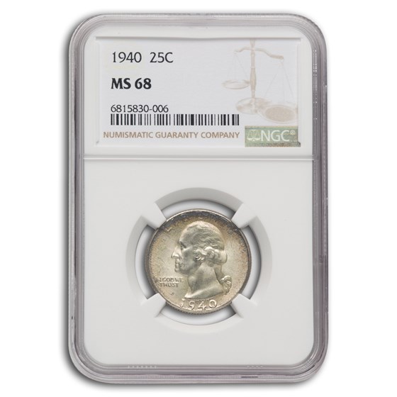 1940 Washington Quarter MS-68 NGC 1940 Washington Quarter MS-68 NGC