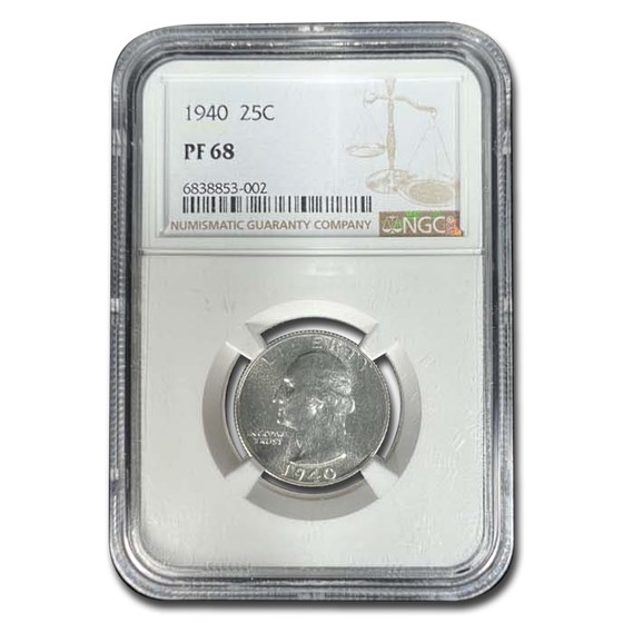 1940 Washington Quarter PF-68 NGC 1940 Washington Quarter PF-68 NGC