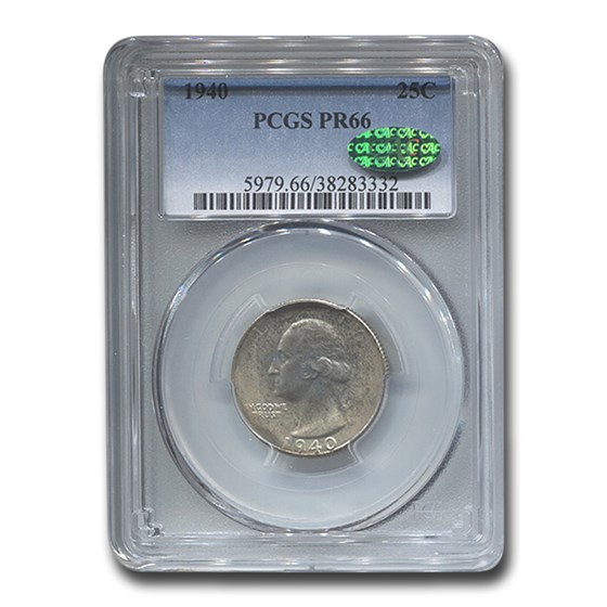 1940 Washington Quarter PR-66 PCGS CAC 1940 Washington Quarter PR-66 PCGS CAC