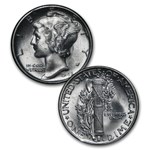 1941-1945 Mercury Dime Short Set BU (Capital Plastics Holder)