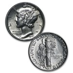 1941-1945 Mercury Dime Short Set BU (Capital Plastics Holder)