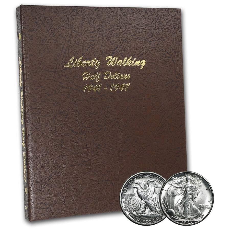 1941-47 Walking Liberty Half Doll Short Set BU (Dansco Album)