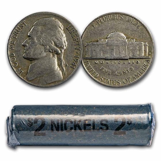 1941-D Jefferson Nickel 40-Coin Roll Avg Circ 1941-D Jefferson Nickel 40-Coin Roll Avg Circ