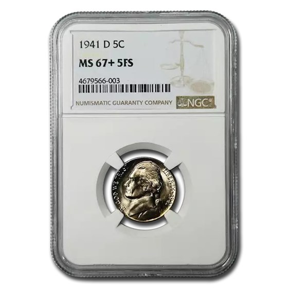 1941-D Jefferson Nickel MS-67+ NGC (FS) 1941-D Jefferson Nickel MS-67+ NGC (FS)