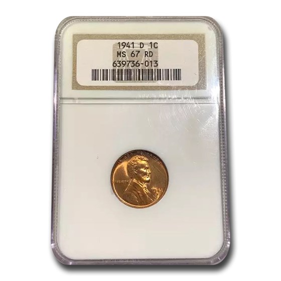 1941-D Lincoln Cent MS-67 NGC (Red) 1941-D Lincoln Cent MS-67 NGC (Red)