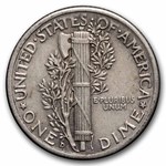 1941-D Mercury Dime 50-Coin Roll Avg Circ
