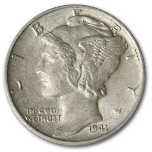 1941-D Mercury Dime AU 1941-D Mercury Dime AU