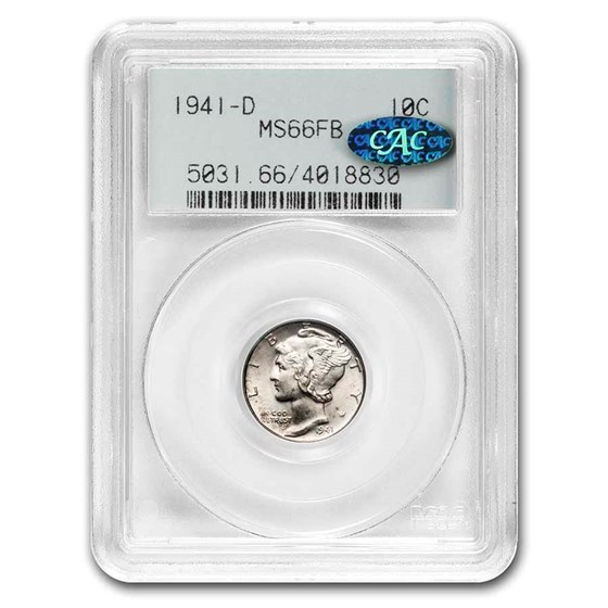 1941-D Mercury Dime MS-66 PCGS CAC (Full Bands) 1941-D Mercury Dime MS-66 PCGS CAC (Full Bands)