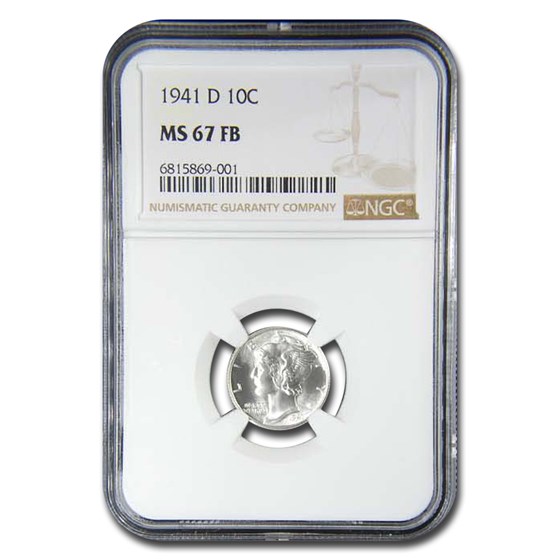 1941-D Mercury Dime MS-67 NGC (FB) 1941-D Mercury Dime MS-67 NGC (FB)