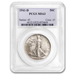 1941-D Walking Liberty Half Dollar MS-63 PCGS