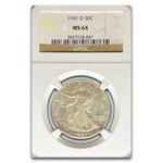 1941-D Walking Liberty Half Dollar MS-64 NGC