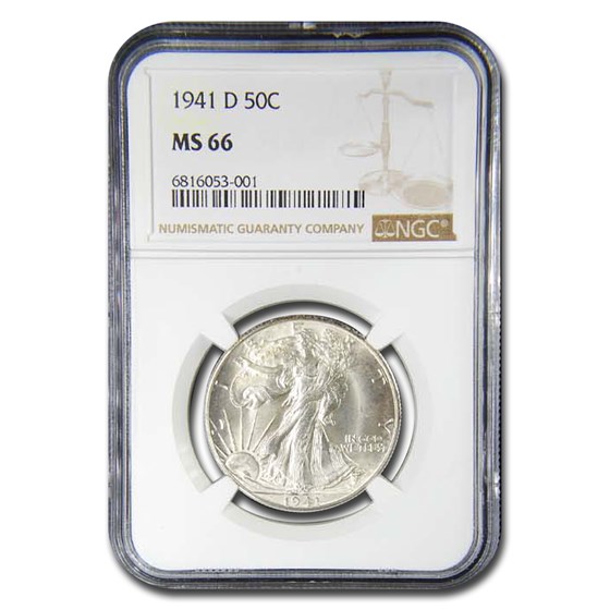 1941-D Walking Liberty Half Dollar MS-66 NGC