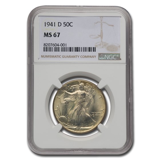 1941-D Walking Liberty Half Dollar MS-67 NGC 1941-D Walking Liberty Half Dollar MS-67 NGC