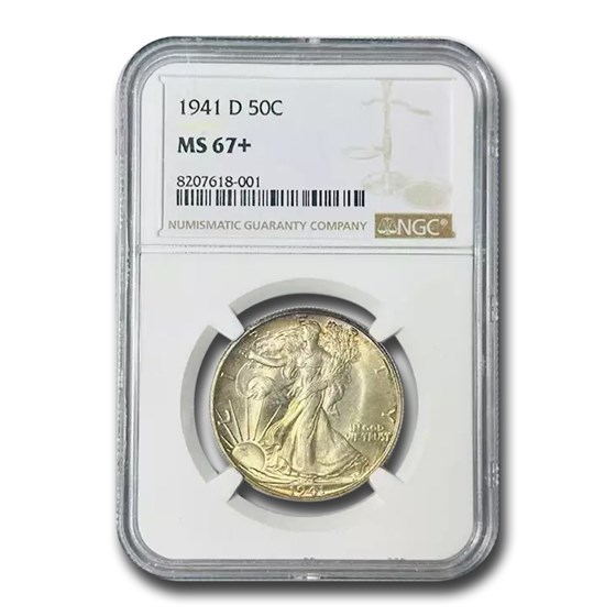 1941-D Walking Liberty Half Dollar MS-67+ NGC 1941-D Walking Liberty Half Dollar MS-67+ NGC