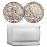 1941-D Walking Liberty Halves 20-Coin Roll Avg Circ