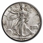 1941-D Walking Liberty Halves 20-Coin Roll XF