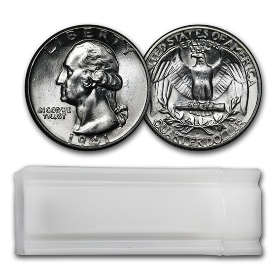 1941-D Washington Quarter 40-Coin Roll BU