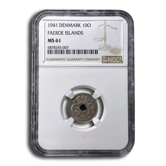 1941 Denmark 10 Ore MS-61 NGC 1941 Denmark 10 Ore MS-61 NGC