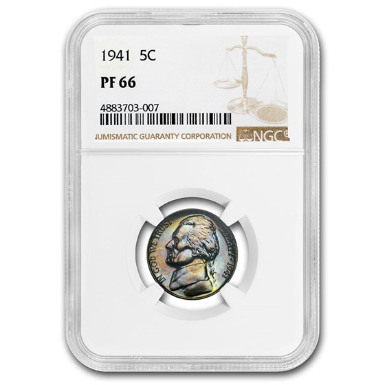 1941 Jefferson Nickel PF-66 NGC (Toned) 1941 Jefferson Nickel PF-66 NGC (Toned)