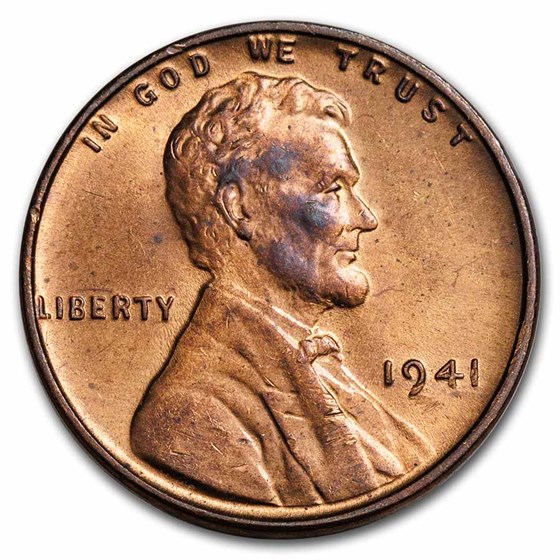 1941 Lincoln Cent BU (Red/Brown)